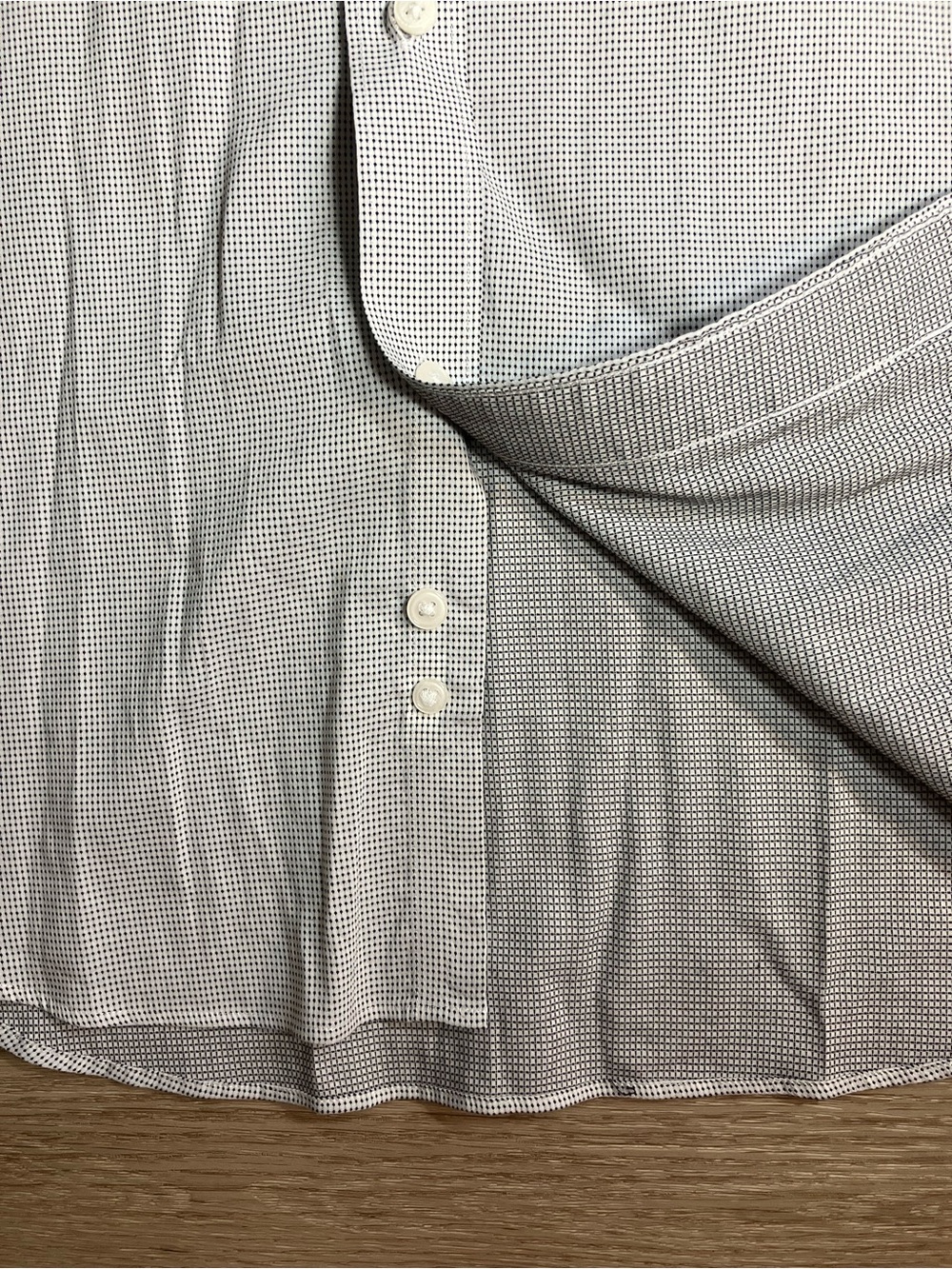 Psycho Bunny Men's Dress Shirt 16.5 32/33 Grey White Microcheck Stretch Modern F - Picture 3 of 7